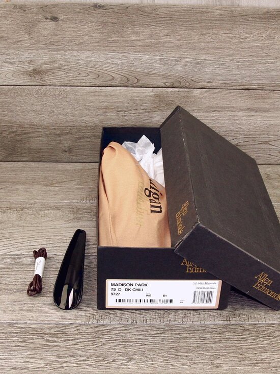 * NIB * $395 Allen Edmonds MADISON PARK 7.5 D Dark Chili * add $15 new Trees main image 12